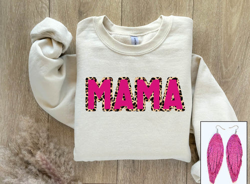 Pink Leopard Mama Sweatshirt