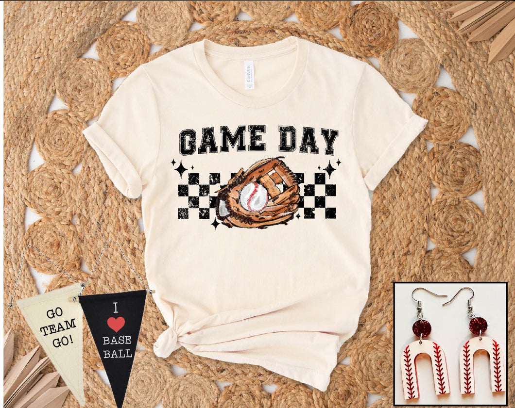 Checkered Game Day Baseball